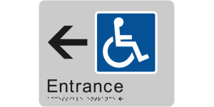 Accessible Entrance (Left Arrow) manufactured by Bathurst Signs