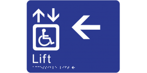 Accessible Lift - Left Arrow manufactured by Bathurst Signs