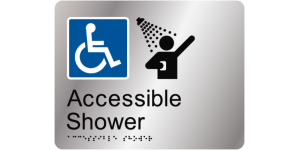 Accessible Shower manufactured by Bathurst Signs