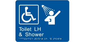 Accessible Toilet LH & Shower manufactured by Bathurst Signs