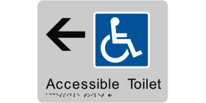 Accessible Toilet (Left Arrow) manufactured by Bathurst Signs