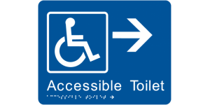 Accessible Toilet (Right Arrow) manufactured by Bathurst Signs