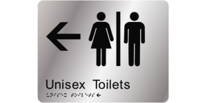 Airlock - Unisex Toilets (Left Arrow) manufactured by Bathurst Signs