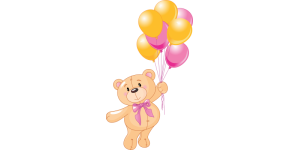 Bear with Balloons  Wall Sticker