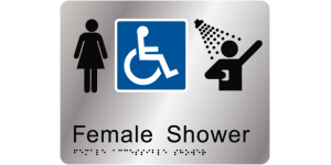 Female Accessible Shower manufactured by Bathurst Signs
