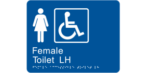 Female Accessible Toilet LH manufactured by Bathurst Signs