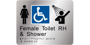 Female Accessible Toilet and Shower RH manufactured by Bathurst Signs