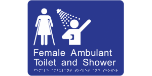 Female Ambulant Toilet and Shower manufactured by Bathurst Signs