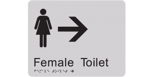 Female Toilet (Right Arrow) manufactured by Bathurst Signs