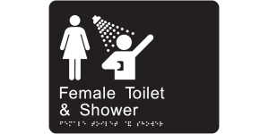 Female Toilet and Shower manufactured by Bathurst Signs