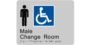 Male Accessible Change Room manufactured by Bathurst Signs