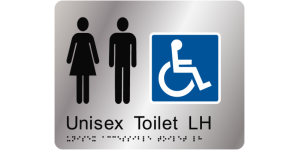Unisex Accessible Toilet LH manufactured by Bathurst Signs