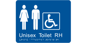Unisex Accessible Toilet RH manufactured by Bathurst Signs