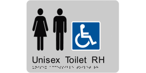 Unisex Accessible Toilet RH manufactured by Bathurst Signs