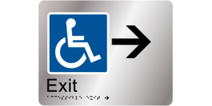 Accessible Exit (Right Arrow) manufactured by Bathurst Signs