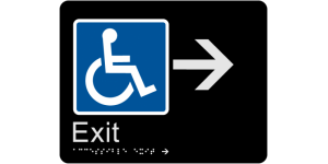 Accessible Exit (Right Arrow) manufactured by Bathurst Signs