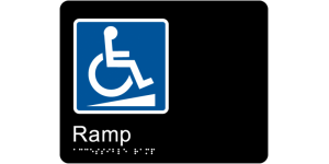 Accessible Ramp Braille Tactile Sign manufactured by Bathurst Signs