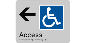 Wheelchair Access - Left -  Braille Tactile Sign manufactured by Bathurst Signs