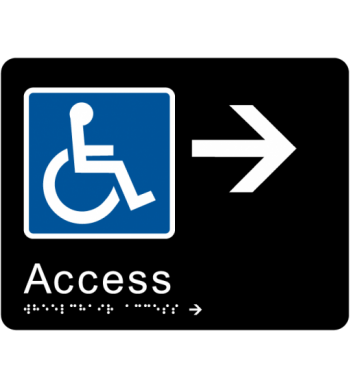 Wheelchair Access - Right -  Braille Tactile Sign